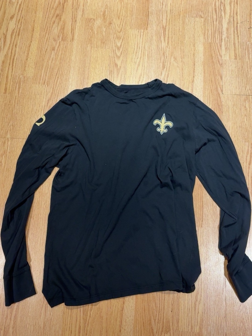 47 Black Long Sleeve Shirt with Gold Fleur-de-Lis